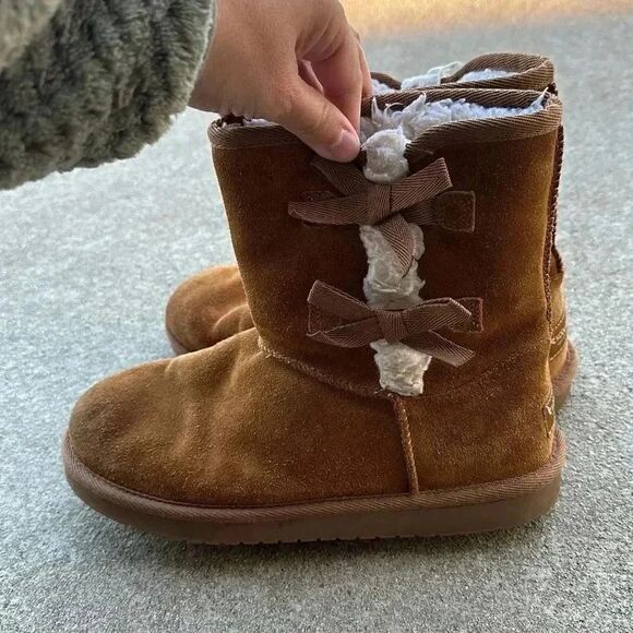 KOOLABURRA By UGG Victoria Short Chestnut Suede Women's Boots Sz 5 - Picture 4 of 10